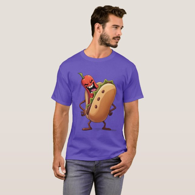 Camiseta MAU HOT DOG dos Monstros da comida (Frente Completa)
