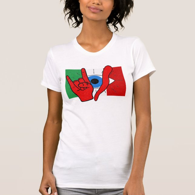 Camiseta Mau italiano americano Eye il Malocchio Maloik Mal (Frente)