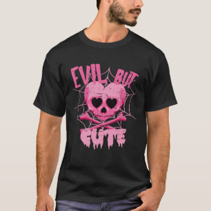 Camiseta Mau, mas Fofo-Cónico Vintage Retro Tattoo Skull Ro