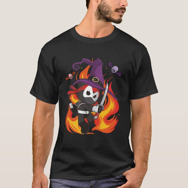 Camiseta Mau Ninja Bruxa Assustadora Ninja Lover Halloween  (Frente)