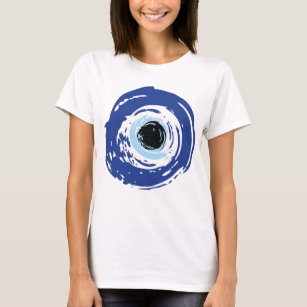 Camiseta Mau Olho Artístico Azul Grego