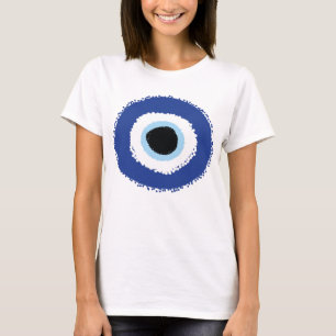Camiseta Mau Olho Artístico Azul Grego