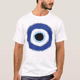 Camiseta Mau Olho Artístico Azul Grego