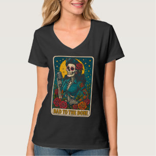 Camiseta Mau para o Cantor do Esqueleto Retro Osso