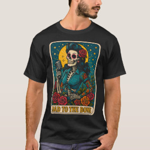 Camiseta Mau para o Cantor do Esqueleto Retro Osso