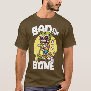 Camiseta Mau para o esqueleto do Patinete Cute Ósseo