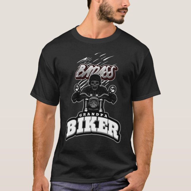 Camiseta Mau Um Avô Biker Engraçado Motorcycle Rider (Frente)