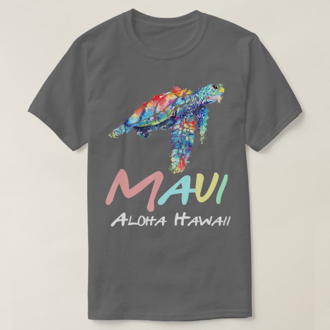 Camiseta Maui Aloha Hawaii Sea Turtles Scuba Merging Hawaii (Frente do Design)