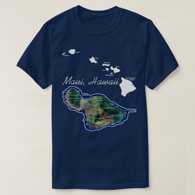 Camiseta Maui Havaí Com Ilhas Havaianas (Frente do Design)