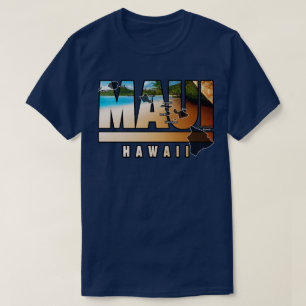 Camiseta Maui Havaí Com Ilhas Havaianas