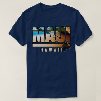 Camiseta Maui Havaí Com Ilhas Havaianas