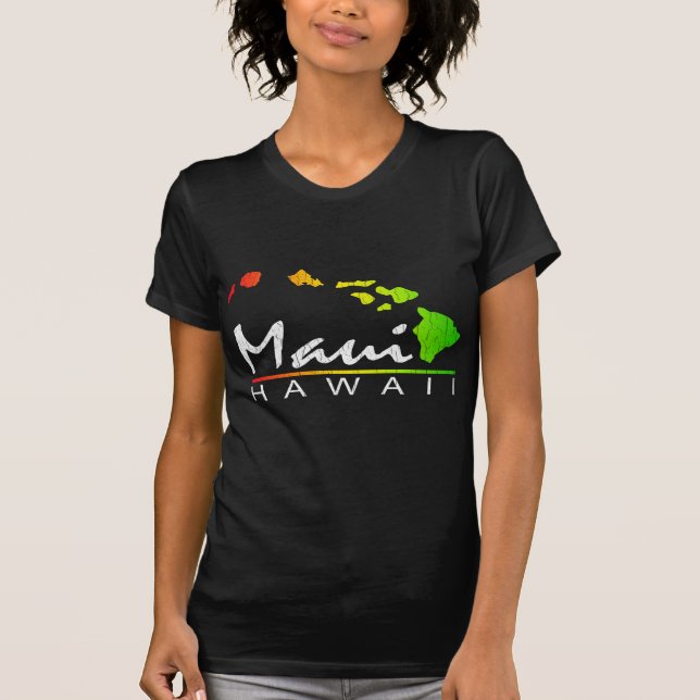 Camiseta MAUI Havaí (design afligido) (Frente)