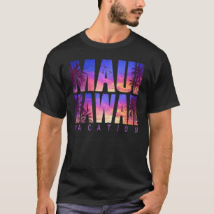 Camiseta Maui Havaí Praia Férias de Verão Família Correspon