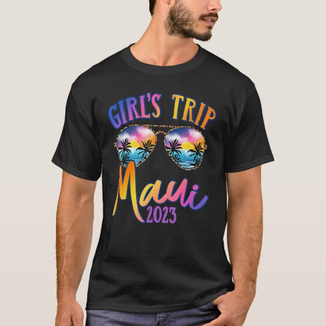 Camiseta Maui Hawaii 2023 Meninas Trip Óculos de Verão (Frente)
