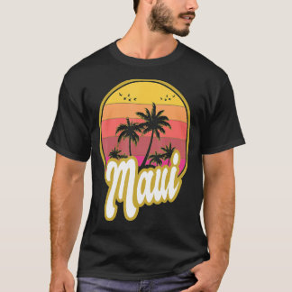 Camiseta Maui Hawaii Beach Retro Sunset