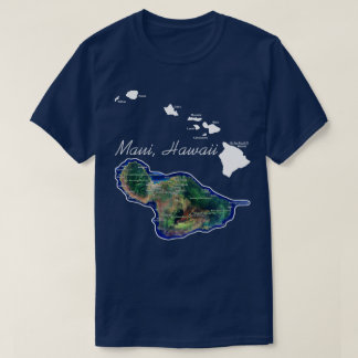 Camiseta Maui Hawaii Com Ilhas Havaianas