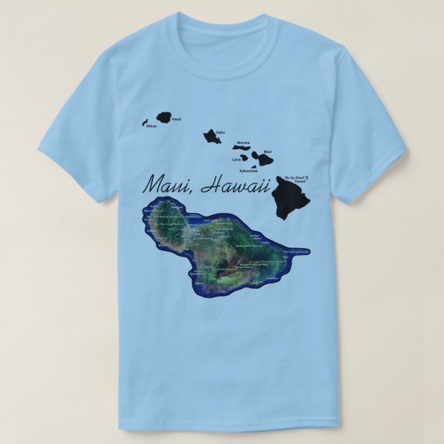 Camiseta Maui Hawaii Com Ilhas Havaianas (Frente do Design)