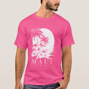 Camiseta Maui Hawaii Hibiscus Hawaiian Flores Souvenir Sur