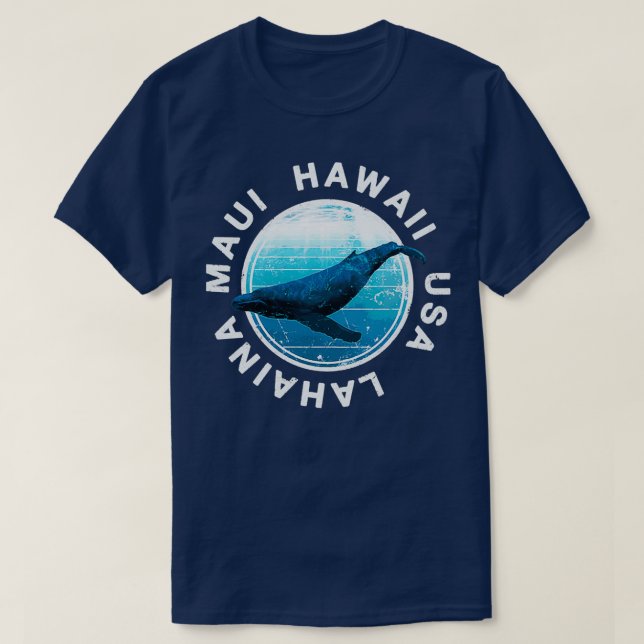 Camiseta MAUI Hawaii Humpback Whale Lahaina Hawaiian (Frente do Design)
