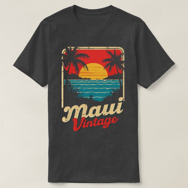 Camiseta Maui hawaii Retro TShirt (Frente do Design)