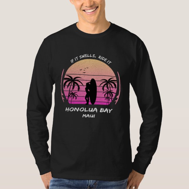Camiseta Maui Honolua Bay Surf Palms Hawaii Waikiki Sea Sou (Frente)