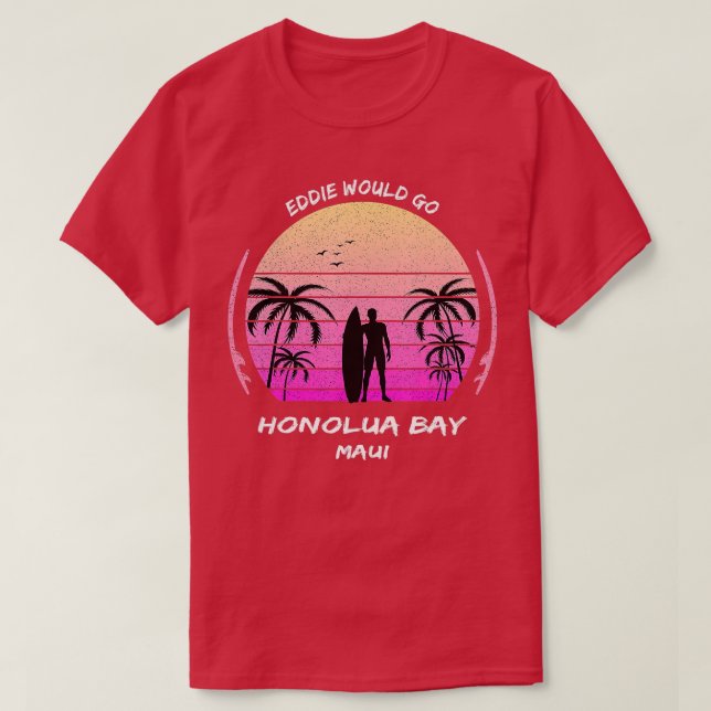 Camiseta Maui Honolua Bay Surf Sea Palms Hawaii Waikiki Sou (Frente do Design)