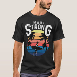 Camiseta Maui Strong Retro Sunset Surfer Support