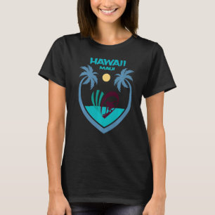 Camiseta Maui Surf Hawaii Oahu Beach Palms Aloha USA Souve
