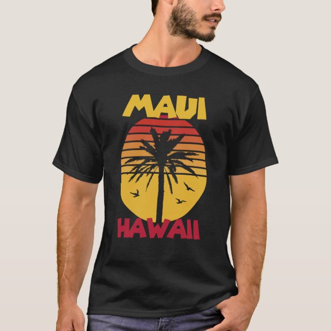 Camiseta Maui Vacation Hawaii Palm tree Beach Ocean Surfin (Frente)