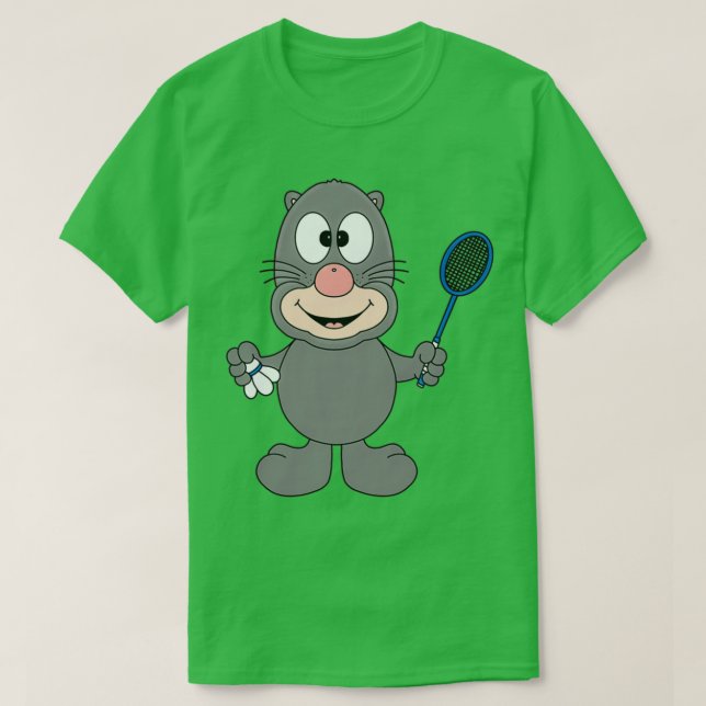 CAMISETA MAULWURF MOLE BADMINTON FEDERBALL TIER KINDE (Frente do Design)