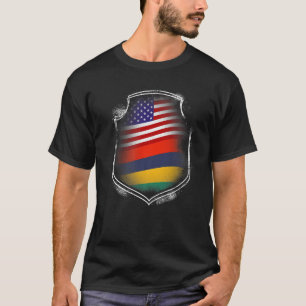 Camiseta Maurícia Maurícia EUA Flags Maurícia América Maurí