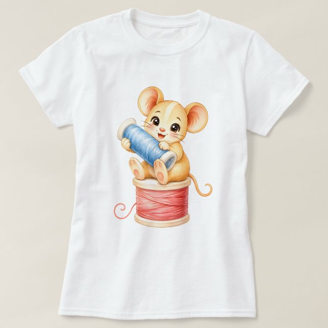 Camiseta Maus mit Garnknäuel (Frente do Design)