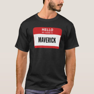Camiseta Maverick Nome de etiqueta Olá Meu Nome É Maveric