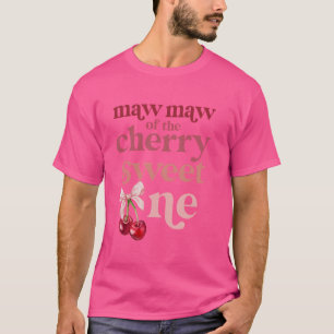 Camiseta Maw Maw da Querida Cereja Doce Coquete Primeiro An