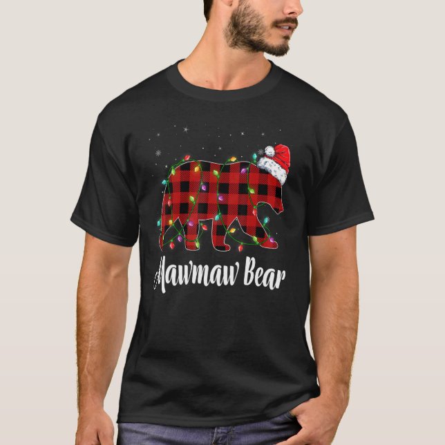 Camiseta Mawmaw Bear Buffalo Red Plaid Matching Family Chri (Frente)