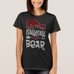 Camiseta Mawmaw Bear Buffalo Red Xadrez Seta Natal Paja