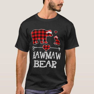 Camiseta Mawmaw Bear Christmas Pajama Red Xadrez Buffalo Fa