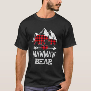 Camiseta Mawmaw Bear Christmas Pajama Red Xadrez Buffalo Fa