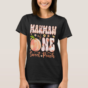 Camiseta Mawmaw de uma menina doce de pêssego festa de 1º a