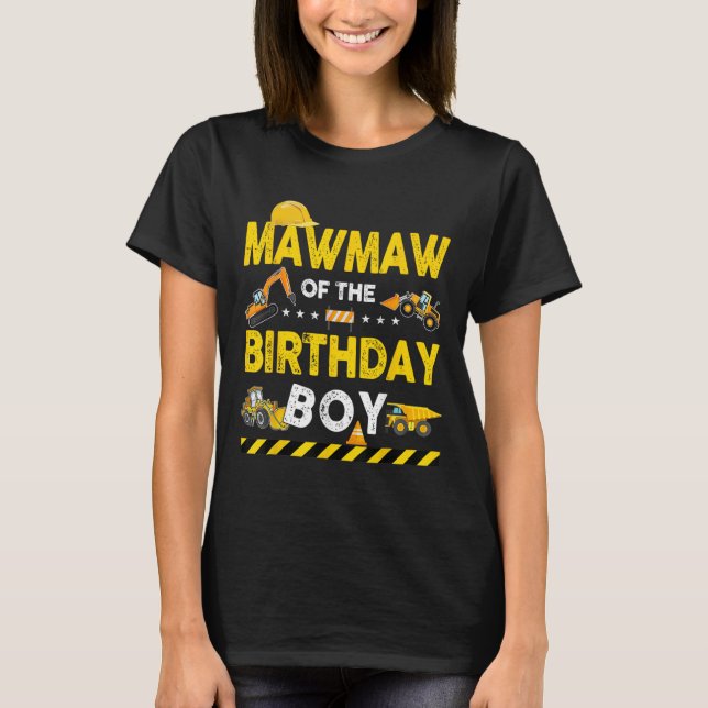 Camiseta Mawmaw Do Bir, Trabalhador De Construção De Menino (Frente)