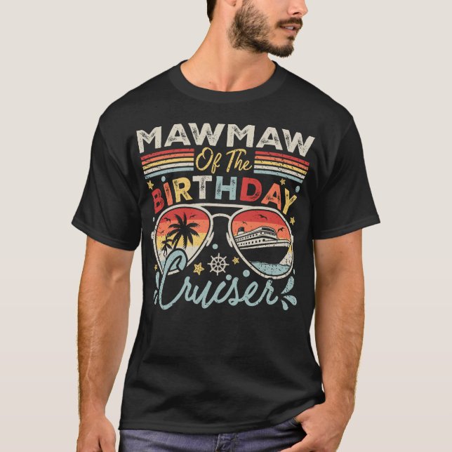 Camiseta Mawmaw dos Homens das Férias de Cruzeiro de Aniver (Frente)