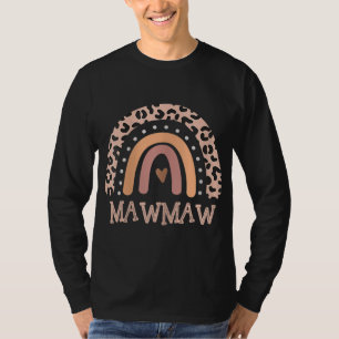 Camiseta Mawmaw Life Leopardo Rainbow Cheetah Impressão Maw
