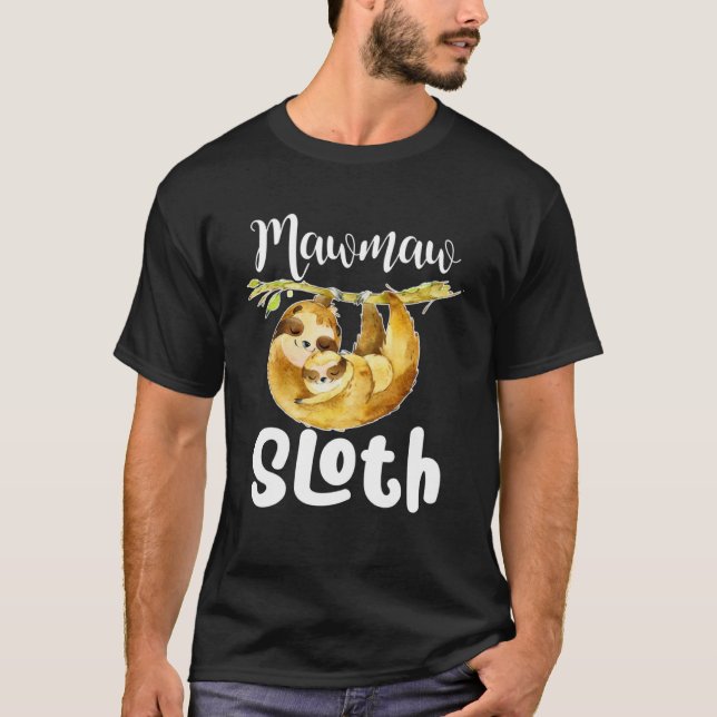 Camiseta Mawmaw Sloth Matching Family Bonito Dia das Mães (Frente)