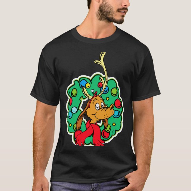 Camiseta Max Christmas Wreath  (Frente)