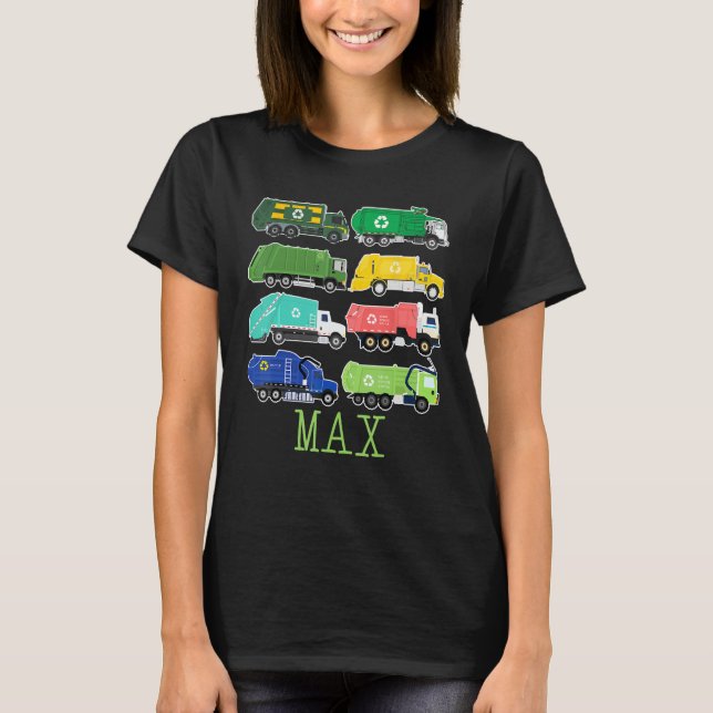 Camiseta Máx. Trash Truck Para Crianças Colecionador Ecolog (Frente)