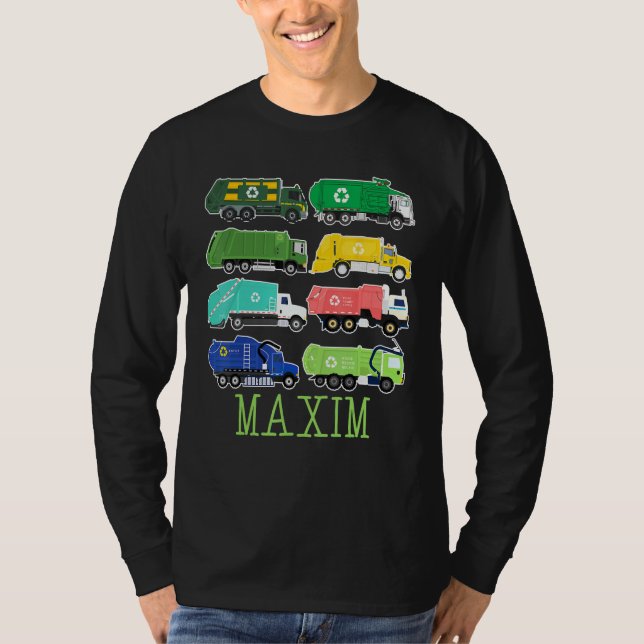 Camiseta Maxim Trash Truck For Kids Collector Ecologist Gar (Frente)