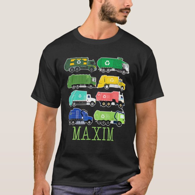 Camiseta Maxim Trash Truck For Kids Collector Ecologist Gar (Frente)