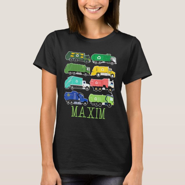 Camiseta Maxim Trash Truck For Kids Collector Ecologist Gar (Frente)