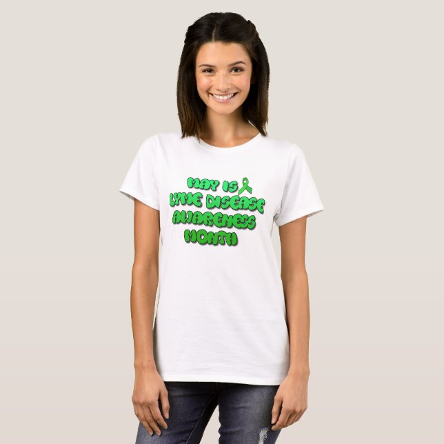 Camiseta May is Lyme Disease Awarness Mês (Frente Completa)