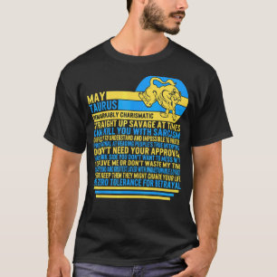 Camiseta May Taurus Facts Zodiac Sinal de Girassol Astrolog